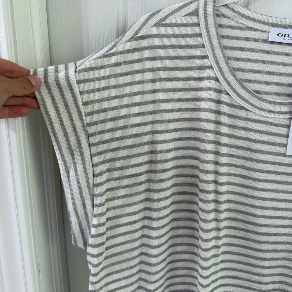 Women's Striped Gray Top - Picture 2 of 3